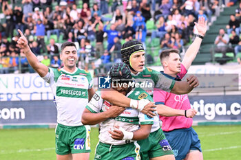 2024-10-12 - Actions of the game and players' images during the match between Benetton Rugby vs Hollywoodbets Sharks match at Monigo Stadium - October 12, 2024, during the United Rugby Championship 2024/2025 - BENETTON RUGBY VS HOLLYWOODBETS SHARKS - UNITED RUGBY CHAMPIONSHIP - RUGBY