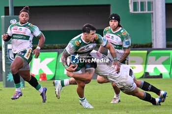 2024-10-12 - Tommaso Menoncello ( Benetton Rugby )during the match between Benetton Rugby vs Hollywoodbets Sharks match at Monigo Stadium - October 12, 2024, during the United Rugby Championship 2024/2025 - BENETTON RUGBY VS HOLLYWOODBETS SHARKS - UNITED RUGBY CHAMPIONSHIP - RUGBY