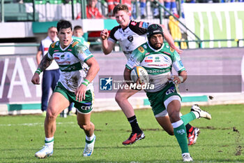 2024-10-12 - Rhino Smith and Tommaso Menoncello ( Benetton Rugby ) during the match between Benetton Rugby vs Hollywoodbets Sharks match at Monigo Stadium - October 12, 2024, during the United Rugby Championship 2024/2025 - BENETTON RUGBY VS HOLLYWOODBETS SHARKS - UNITED RUGBY CHAMPIONSHIP - RUGBY