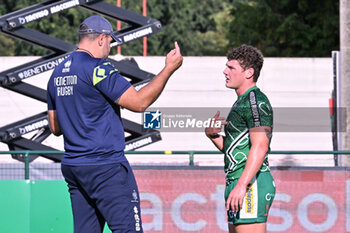 2024-10-12 - Marco Bortolami, head coach and Alessandro Garbisi ( Benetton Rugby )during the match between Benetton Rugby vs Hollywoodbets Sharks match at Monigo Stadium - October 12, 2024, during the United Rugby Championship 2024/2025 - BENETTON RUGBY VS HOLLYWOODBETS SHARKS - UNITED RUGBY CHAMPIONSHIP - RUGBY