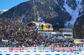 2024-01-20 - A view of Antholz Biathlon Stadium principal stands - IBU BIATHLON WORLD CUP 2024 - SINGLE MIXED RELAY (W+M) - BIATHLON - WINTER SPORTS