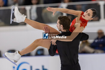 2024-09-14 - Sara CONTI (ITA) / Niccolo MACII (ITA) during Pairs Short Program on September 14, 2024 at IceLab Bergamo, Italy - CHALLENGER SERIES LOMBARDIA TROPHY - ICE SKATING - WINTER SPORTS