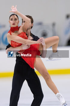 2024-09-14 - Sara CONTI (ITA) / Niccolo MACII (ITA) during Pairs Short Program on September 14, 2024 at IceLab Bergamo, Italy - CHALLENGER SERIES LOMBARDIA TROPHY - ICE SKATING - WINTER SPORTS