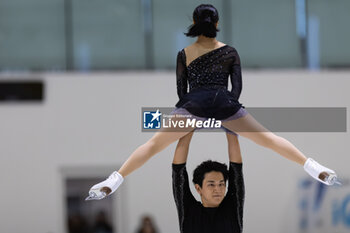 2024-09-14 - Riku MIURA (JPN) / Ryuichi KIHARA (JPN) during Pairs Short Program on September 14, 2024 at IceLab Bergamo, Italy - CHALLENGER SERIES LOMBARDIA TROPHY - ICE SKATING - WINTER SPORTS