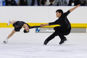 2024-09-14 - Riku MIURA (JPN) / Ryuichi KIHARA (JPN) during Pairs Short Program on September 14, 2024 at IceLab Bergamo, Italy - CHALLENGER SERIES LOMBARDIA TROPHY - ICE SKATING - WINTER SPORTS