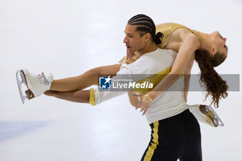 2024-09-14 - Natacha LAGOUGE (FRA) / Arnaud CAFFA (FRA) during Ice Dance Rhythm Dance on September 14, 2024 at IceLab Bergamo, Italy - CHALLENGER SERIES LOMBARDIA TROPHY - ICE SKATING - WINTER SPORTS