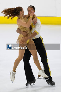 2024-09-14 - Natacha LAGOUGE (FRA) / Arnaud CAFFA (FRA) during Ice Dance Rhythm Dance on September 14, 2024 at IceLab Bergamo, Italy - CHALLENGER SERIES LOMBARDIA TROPHY - ICE SKATING - WINTER SPORTS