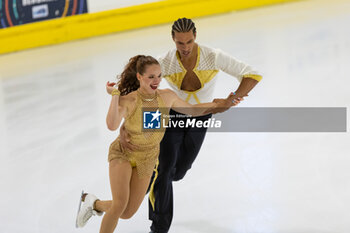 2024-09-14 - Natacha LAGOUGE (FRA) / Arnaud CAFFA (FRA) during Ice Dance Rhythm Dance on September 14, 2024 at IceLab Bergamo, Italy - CHALLENGER SERIES LOMBARDIA TROPHY - ICE SKATING - WINTER SPORTS