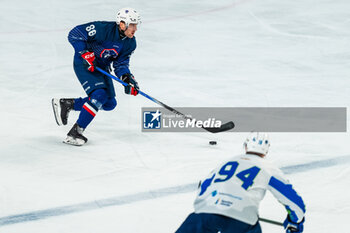 2024-04-24 - Yohan COULAUD of France during the International Friendly Ice Hockey match between France and Slovenia on April 24, 2024 at Aren’Ice in Cergy-Pontoise, France - ICE HOCKEY - FRIENDLY GAME - FRANCE V SLOVENIA - ICE HOCKEY - WINTER SPORTS