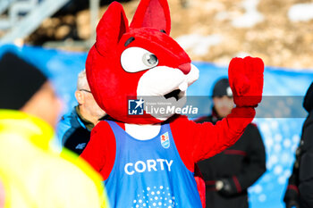 2024-01-27 - Official mascotte of Cortina (Corty) - 2024 AUDI FIS WORLD CUP - WOMEN'S DOWNHILL - ALPINE SKIING - WINTER SPORTS