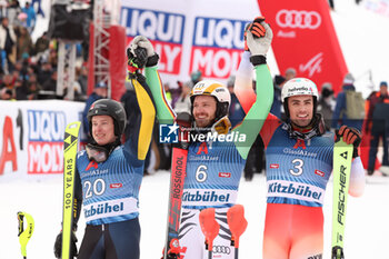 2024-01-21 - Podium 
Men’s SL Kitzbuhel
 - AUDI FIS WORLD CUP SKI - MEN'S SLALOM - ALPINE SKIING - WINTER SPORTS