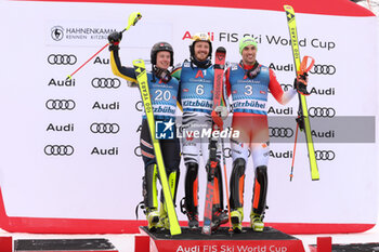2024-01-21 - Podium 
Men’s SL Kitzbuhel - AUDI FIS WORLD CUP SKI - MEN'S SLALOM - ALPINE SKIING - WINTER SPORTS