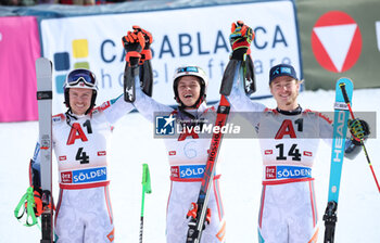 2024-10-27 - FIS Ski World Cup 2024-2025 - Men 's World Cup giant slalom Solden Saturday 27 October 2024 Podium First place: Steen Olson Alexander (NOR) Second place: Henrik Kristoffersen (NOR) Third place: Mc Grath Atle Lie (NOR) - GIANTS SLALOM MEN WORLD CUP - ALPINE SKIING - WINTER SPORTS