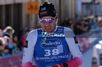 28/01/2024 - Viktor Maenpaa (FIN) after the finish line of the 51th Edition of Marcialonga of Fiemme and Fassa, on 28th January, 2024, Cavalese, Trento, Italy. - 51TH MARCIALONGA OF FIEMME AND FASSA - SCI NORDICO - SPORT INVERNALI