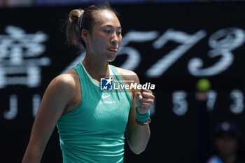 2024-01-20 - Qinwen Zheng (CHN) in action during their round three singles match against Yafan Wang (CHN) - AUSTRALIAN OPEN - INTERNATIONALS - TENNIS