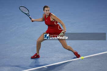 2024-01-21 - Aryna Sabalenka) in action during their round four singles match against Amanda Anisimova (USA - AUSTRALIAN OPEN - INTERNATIONALS - TENNIS