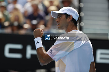 2024-01-22 - Nuno Borges (POR) in action during their round four singles match against Daniil Medvedev - AUSTRALIAN OPEN - INTERNATIONALS - TENNIS