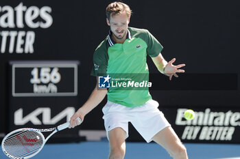 2024-01-22 - Daniil Medvedev in action during their round four singles match against Nuno Borges (POR) - AUSTRALIAN OPEN - INTERNATIONALS - TENNIS
