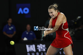 2024-01-28 - Aryna Sabalenka in action during their finals match against Qinwen Zheng (CHN) on day 14 of the 2024 Australian Open at Melbourne Park on January 27 2024 in Melbourne, Australia. - AUSTRALIAN OPEN - INTERNATIONALS - TENNIS