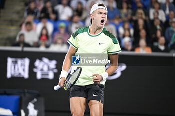 2024-01-18 - Holger Rune of Denmark during the Australian Open AO 2024 Grand Slam tennis tournament on January 18, 2024 at Melbourne Park in Australia. Photo Victor Joly / DPPI - TENNIS - AUSTRALIAN OPEN 2024 - WEEK 1 - INTERNATIONALS - TENNIS