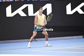 2024-01-18 - Carlos Alcaraz of Spain during the Australian Open AO 2024 Grand Slam tennis tournament on January 18, 2024 at Melbourne Park in Australia. Photo Victor Joly / DPPI - TENNIS - AUSTRALIAN OPEN 2024 - WEEK 1 - INTERNATIONALS - TENNIS