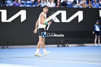 2024-01-18 - Carlos Alcaraz of Spain during the Australian Open AO 2024 Grand Slam tennis tournament on January 18, 2024 at Melbourne Park in Australia. Photo Victor Joly / DPPI - TENNIS - AUSTRALIAN OPEN 2024 - WEEK 1 - INTERNATIONALS - TENNIS