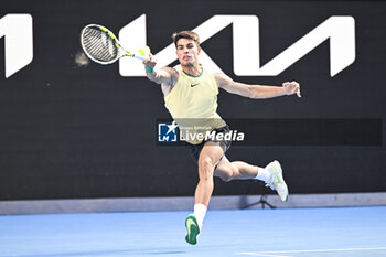 2024-01-18 - Carlos Alcaraz of Spain during the Australian Open AO 2024 Grand Slam tennis tournament on January 18, 2024 at Melbourne Park in Australia. Photo Victor Joly / DPPI - TENNIS - AUSTRALIAN OPEN 2024 - WEEK 1 - INTERNATIONALS - TENNIS