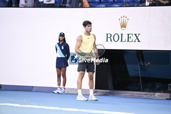 2024-01-18 - Carlos Alcaraz of Spain during the Australian Open AO 2024 Grand Slam tennis tournament on January 18, 2024 at Melbourne Park in Australia. Photo Victor Joly / DPPI - TENNIS - AUSTRALIAN OPEN 2024 - WEEK 1 - INTERNATIONALS - TENNIS