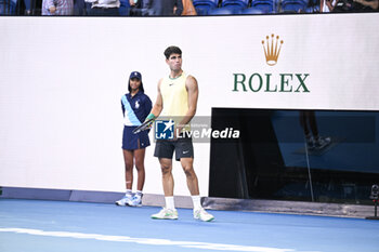 2024-01-18 - Carlos Alcaraz of Spain during the Australian Open AO 2024 Grand Slam tennis tournament on January 18, 2024 at Melbourne Park in Australia. Photo Victor Joly / DPPI - TENNIS - AUSTRALIAN OPEN 2024 - WEEK 1 - INTERNATIONALS - TENNIS