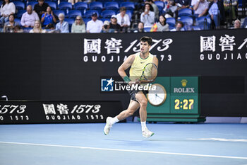 2024-01-18 - Carlos Alcaraz of Spain during the Australian Open AO 2024 Grand Slam tennis tournament on January 18, 2024 at Melbourne Park in Australia. Photo Victor Joly / DPPI - TENNIS - AUSTRALIAN OPEN 2024 - WEEK 1 - INTERNATIONALS - TENNIS