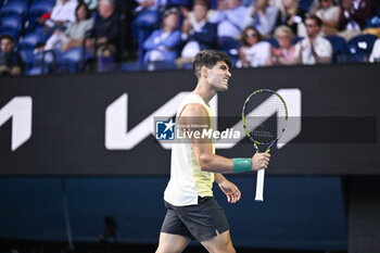 2024-01-18 - Carlos Alcaraz of Spain during the Australian Open AO 2024 Grand Slam tennis tournament on January 18, 2024 at Melbourne Park in Australia. Photo Victor Joly / DPPI - TENNIS - AUSTRALIAN OPEN 2024 - WEEK 1 - INTERNATIONALS - TENNIS