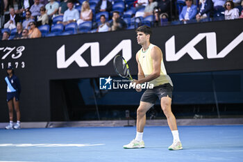 2024-01-18 - Carlos Alcaraz of Spain during the Australian Open AO 2024 Grand Slam tennis tournament on January 18, 2024 at Melbourne Park in Australia. Photo Victor Joly / DPPI - TENNIS - AUSTRALIAN OPEN 2024 - WEEK 1 - INTERNATIONALS - TENNIS