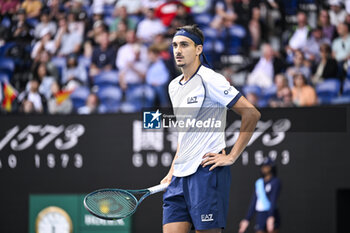 2024-01-18 - Lorenzo Sonego during the Australian Open AO 2024 Grand Slam tennis tournament on January 18, 2024 at Melbourne Park in Australia. Photo Victor Joly / DPPI - TENNIS - AUSTRALIAN OPEN 2024 - WEEK 1 - INTERNATIONALS - TENNIS