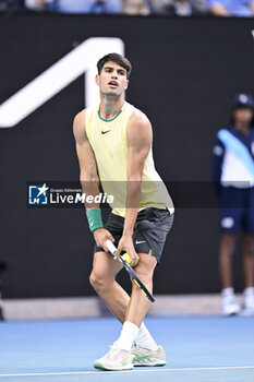 2024-01-18 - Carlos Alcaraz of Spain during the Australian Open AO 2024 Grand Slam tennis tournament on January 18, 2024 at Melbourne Park in Australia. Photo Victor Joly / DPPI - TENNIS - AUSTRALIAN OPEN 2024 - WEEK 1 - INTERNATIONALS - TENNIS