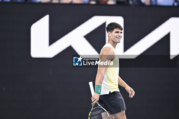 2024-01-18 - Carlos Alcaraz of Spain during the Australian Open AO 2024 Grand Slam tennis tournament on January 18, 2024 at Melbourne Park in Australia. Photo Victor Joly / DPPI - TENNIS - AUSTRALIAN OPEN 2024 - WEEK 1 - INTERNATIONALS - TENNIS