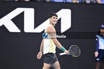 2024-01-18 - Carlos Alcaraz of Spain during the Australian Open AO 2024 Grand Slam tennis tournament on January 18, 2024 at Melbourne Park in Australia. Photo Victor Joly / DPPI - TENNIS - AUSTRALIAN OPEN 2024 - WEEK 1 - INTERNATIONALS - TENNIS