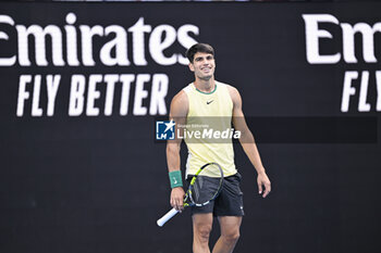 2024-01-18 - Carlos Alcaraz of Spain during the Australian Open AO 2024 Grand Slam tennis tournament on January 18, 2024 at Melbourne Park in Australia. Photo Victor Joly / DPPI - TENNIS - AUSTRALIAN OPEN 2024 - WEEK 1 - INTERNATIONALS - TENNIS