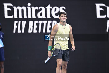 2024-01-18 - Carlos Alcaraz of Spain during the Australian Open AO 2024 Grand Slam tennis tournament on January 18, 2024 at Melbourne Park in Australia. Photo Victor Joly / DPPI - TENNIS - AUSTRALIAN OPEN 2024 - WEEK 1 - INTERNATIONALS - TENNIS