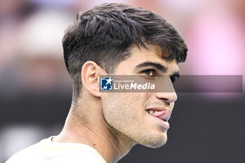 2024-01-18 - Carlos Alcaraz of Spain during the Australian Open AO 2024 Grand Slam tennis tournament on January 18, 2024 at Melbourne Park in Australia. Photo Victor Joly / DPPI - TENNIS - AUSTRALIAN OPEN 2024 - WEEK 1 - INTERNATIONALS - TENNIS