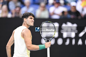 2024-01-18 - Carlos Alcaraz of Spain during the Australian Open AO 2024 Grand Slam tennis tournament on January 18, 2024 at Melbourne Park in Australia. Photo Victor Joly / DPPI - TENNIS - AUSTRALIAN OPEN 2024 - WEEK 1 - INTERNATIONALS - TENNIS