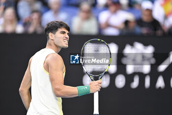 2024-01-18 - Carlos Alcaraz of Spain during the Australian Open AO 2024 Grand Slam tennis tournament on January 18, 2024 at Melbourne Park in Australia. Photo Victor Joly / DPPI - TENNIS - AUSTRALIAN OPEN 2024 - WEEK 1 - INTERNATIONALS - TENNIS