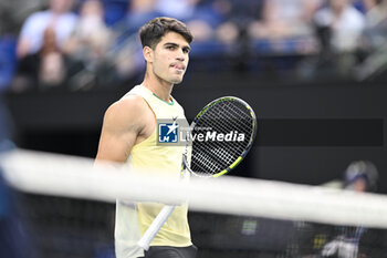 2024-01-18 - Carlos Alcaraz of Spain during the Australian Open AO 2024 Grand Slam tennis tournament on January 18, 2024 at Melbourne Park in Australia. Photo Victor Joly / DPPI - TENNIS - AUSTRALIAN OPEN 2024 - WEEK 1 - INTERNATIONALS - TENNIS