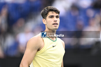 2024-01-18 - Carlos Alcaraz of Spain during the Australian Open AO 2024 Grand Slam tennis tournament on January 18, 2024 at Melbourne Park in Australia. Photo Victor Joly / DPPI - TENNIS - AUSTRALIAN OPEN 2024 - WEEK 1 - INTERNATIONALS - TENNIS