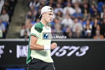 2024-01-18 - Holger Rune of Denmark during the Australian Open AO 2024 Grand Slam tennis tournament on January 18, 2024 at Melbourne Park in Australia. Photo Victor Joly / DPPI - TENNIS - AUSTRALIAN OPEN 2024 - WEEK 1 - INTERNATIONALS - TENNIS