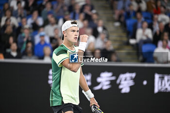 2024-01-18 - Holger Rune of Denmark during the Australian Open AO 2024 Grand Slam tennis tournament on January 18, 2024 at Melbourne Park in Australia. Photo Victor Joly / DPPI - TENNIS - AUSTRALIAN OPEN 2024 - WEEK 1 - INTERNATIONALS - TENNIS