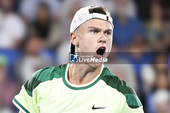 2024-01-18 - Holger Rune of Denmark during the Australian Open AO 2024 Grand Slam tennis tournament on January 18, 2024 at Melbourne Park in Australia. Photo Victor Joly / DPPI - TENNIS - AUSTRALIAN OPEN 2024 - WEEK 1 - INTERNATIONALS - TENNIS