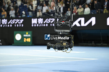 2024-01-18 - Television Camera TV illustration during the Australian Open AO 2024 Grand Slam tennis tournament on January 18, 2024 at Melbourne Park in Australia. Photo Victor Joly / DPPI - TENNIS - AUSTRALIAN OPEN 2024 - WEEK 1 - INTERNATIONALS - TENNIS