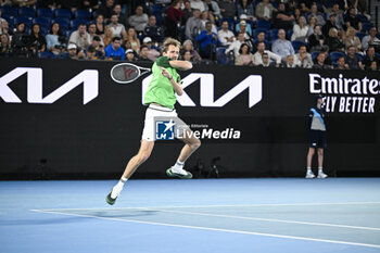 2024-01-18 - Daniil Medvedev during the Australian Open AO 2024 Grand Slam tennis tournament on January 18, 2024 at Melbourne Park in Australia. Photo Victor Joly / DPPI - TENNIS - AUSTRALIAN OPEN 2024 - WEEK 1 - INTERNATIONALS - TENNIS