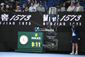 2024-01-18 - Television Camera TV illustration during the Australian Open AO 2024 Grand Slam tennis tournament on January 18, 2024 at Melbourne Park in Australia. Photo Victor Joly / DPPI - TENNIS - AUSTRALIAN OPEN 2024 - WEEK 1 - INTERNATIONALS - TENNIS