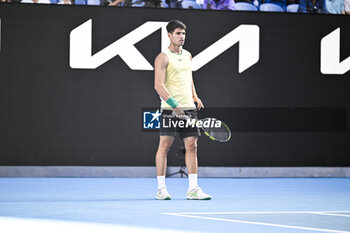 2024-01-18 - Carlos Alcaraz of Spain during the Australian Open AO 2024 Grand Slam tennis tournament on January 18, 2024 at Melbourne Park in Australia. Photo Victor Joly / DPPI - TENNIS - AUSTRALIAN OPEN 2024 - WEEK 1 - INTERNATIONALS - TENNIS